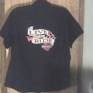 Women's Harley-Davidson Black Snap Front Size 1W Shirt